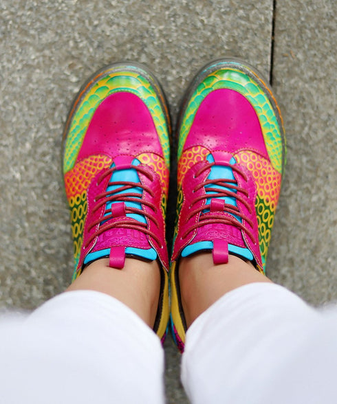 Pop Color Patchwork Derby Shoes