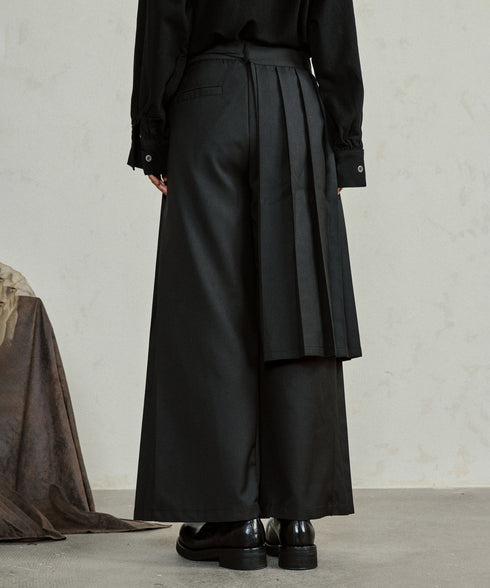 Pleated Wide Pants & Wrap Apron Co-ord