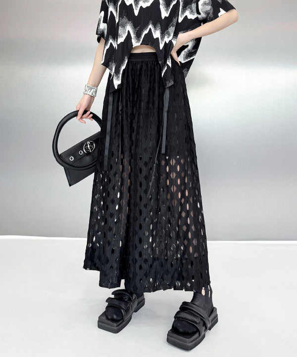Cut-out Wide Pants