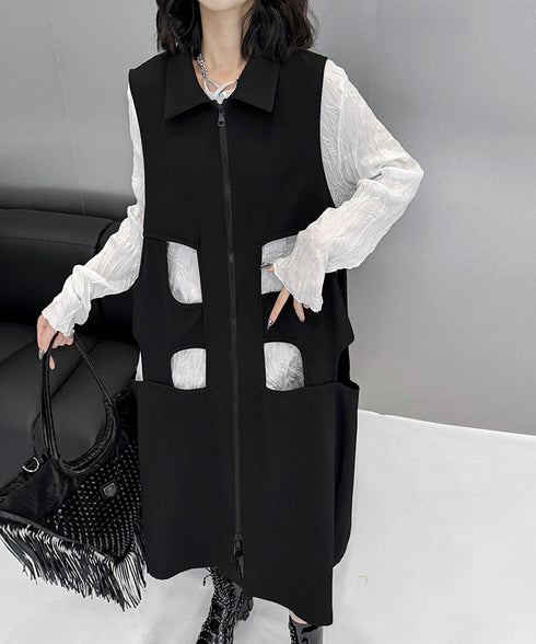 Square Cutout Long Vest