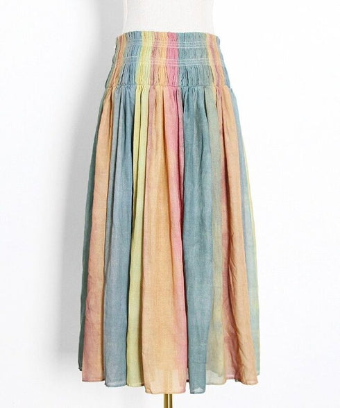 Pastel Gradient Pleated Skirt