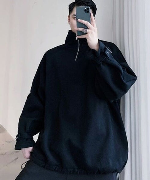 Half Zip High Neck Pullover