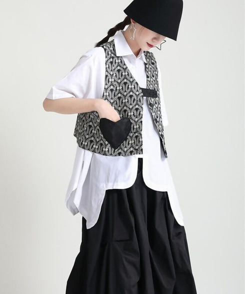 Heart Pocket Jacqard Vest