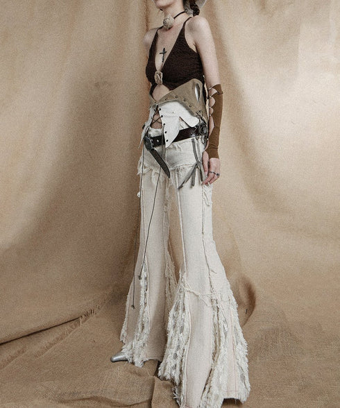 Untrimmed Bootcut Pants