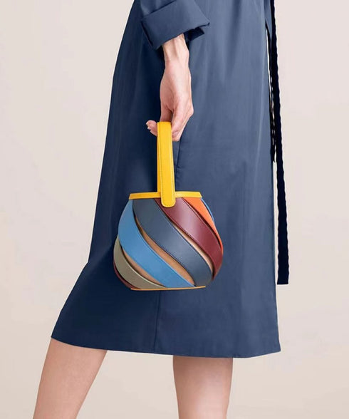 Cylindrical Contrast Color Bag