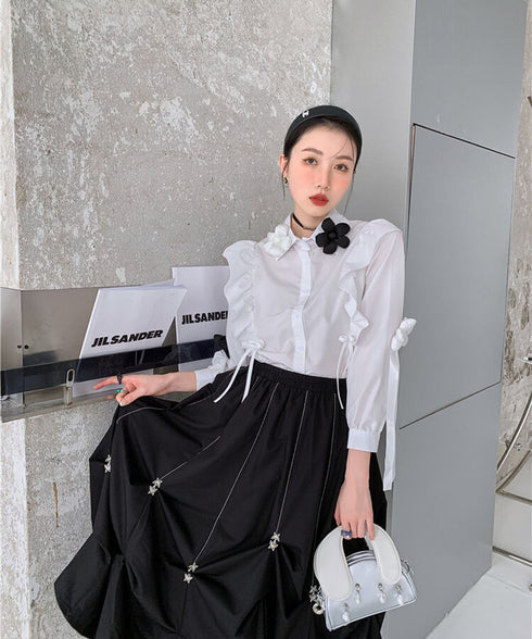 Star Charm Drawstring Balloon Skirt