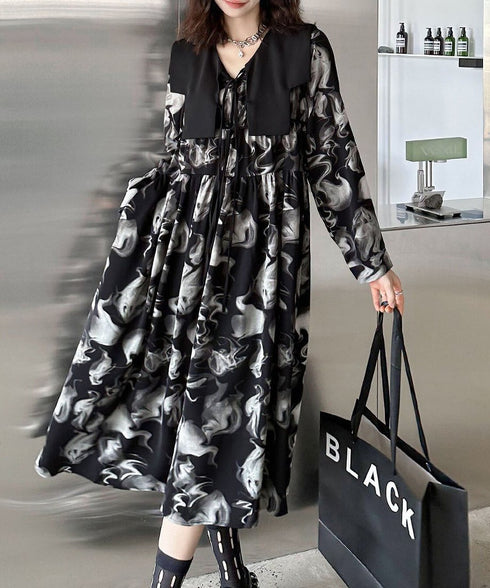 Smoke Marble Flare Dress