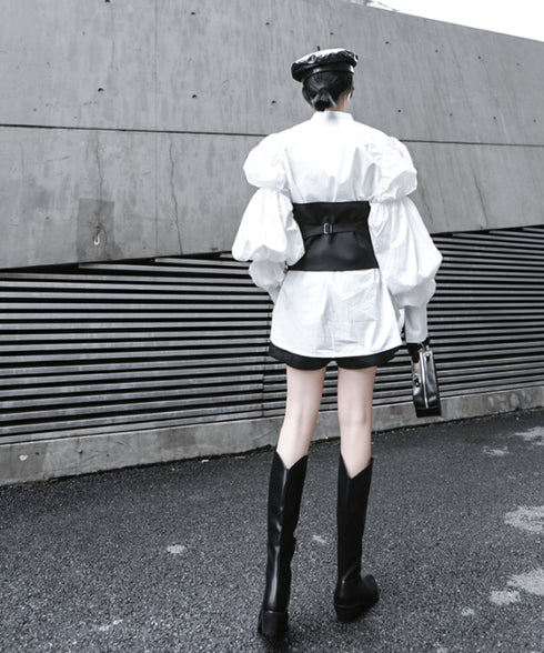 Volume Sleeve Oversized Shirt