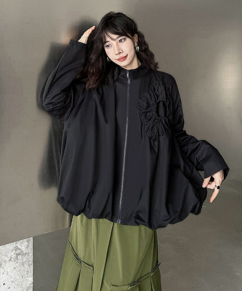 Drawstring Flower Jacket