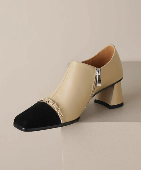 Bicolor Chain Booties