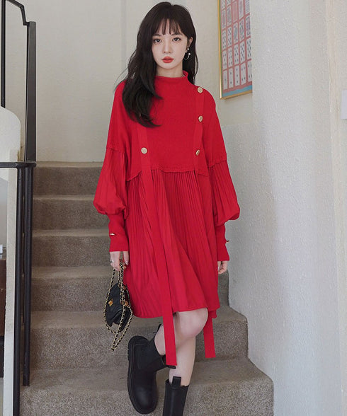 Lantern Sleeve Dress