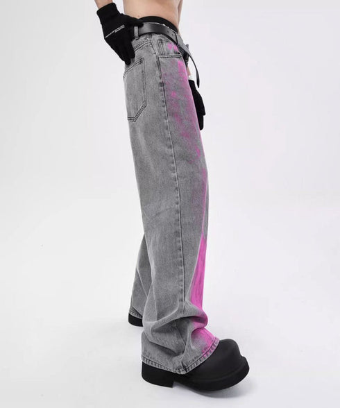 Paint Graphic Wide Denim