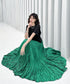 Wrinkle Flare Long Skirt