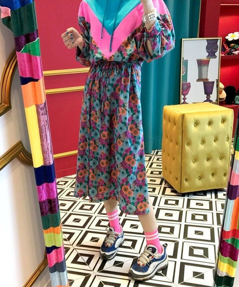 Floral Hoodie Dress
