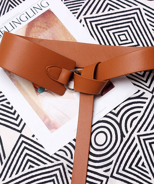 soft leather wide waist belt