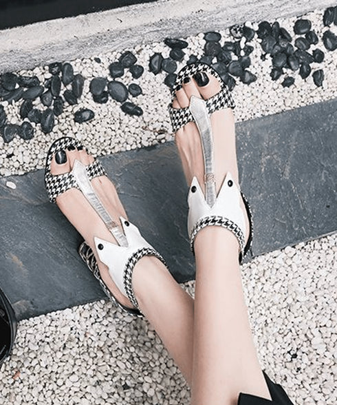 Houndstooth SpiralHeel Sandals