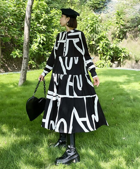 Graphic Pattern Maxi Dress