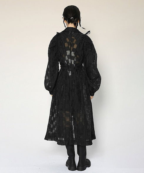 Sheer Check Long Coat