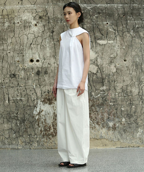 Gathered Round Neck Top