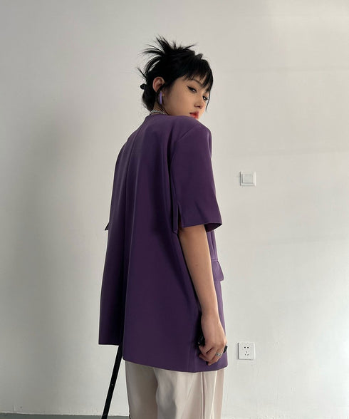 V-neck Short-sleeve Jacket