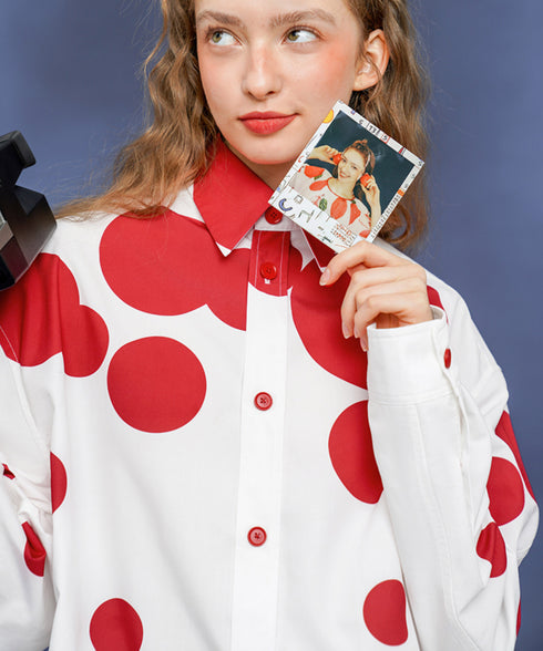 Polka Dot Print Blouse