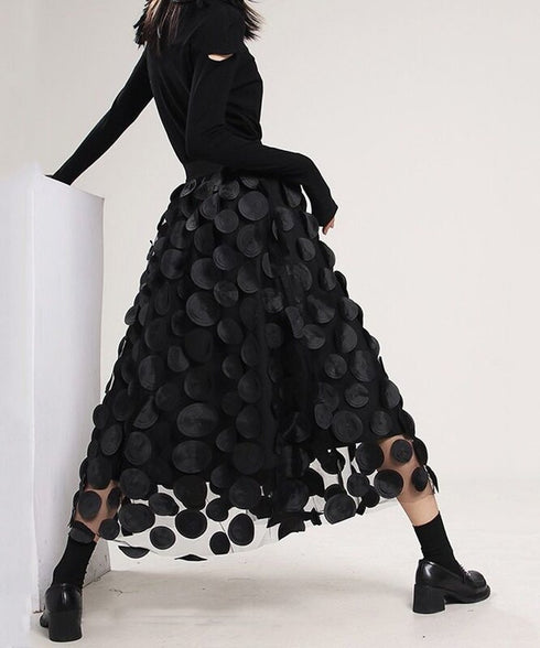 Three-dimensional Dot Tulle Skirt