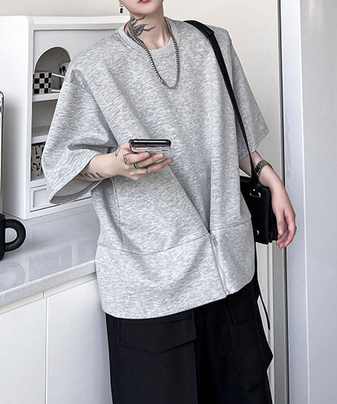 Zip Front Sweat Cardigan Tee