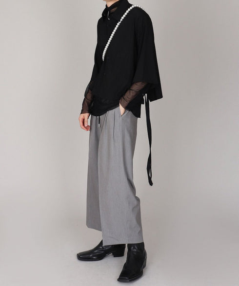 String Belt Wide Pants