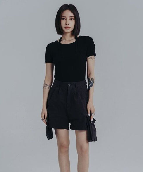 Strap Neck Fitted Top