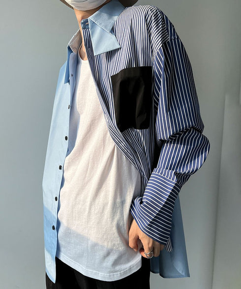 Stripe Blocking Shirt