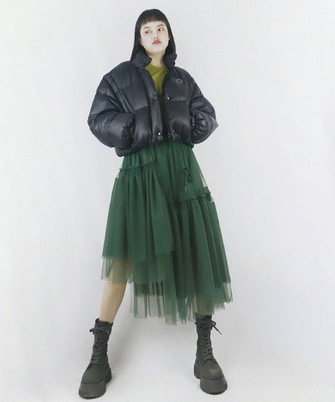 Layered Tulle Asymmetry Skirt
