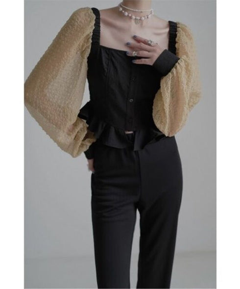 Square-neck Patchwork Top