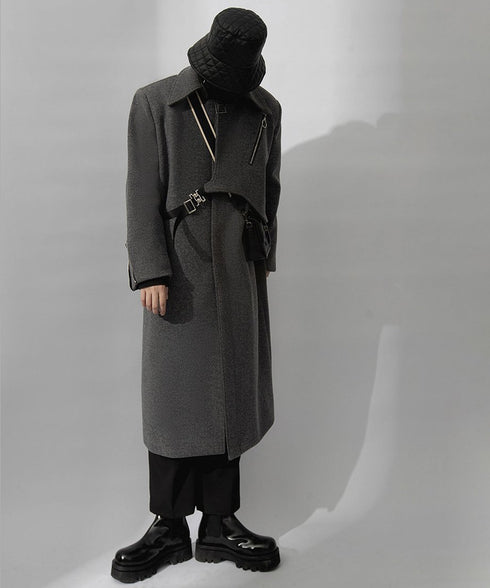 Layered Zip Long Coat