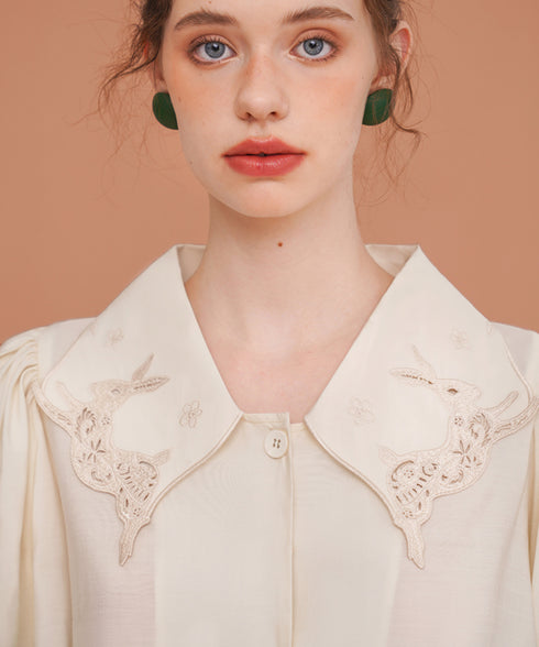 Rabbit Balloon Sleeve Blouse