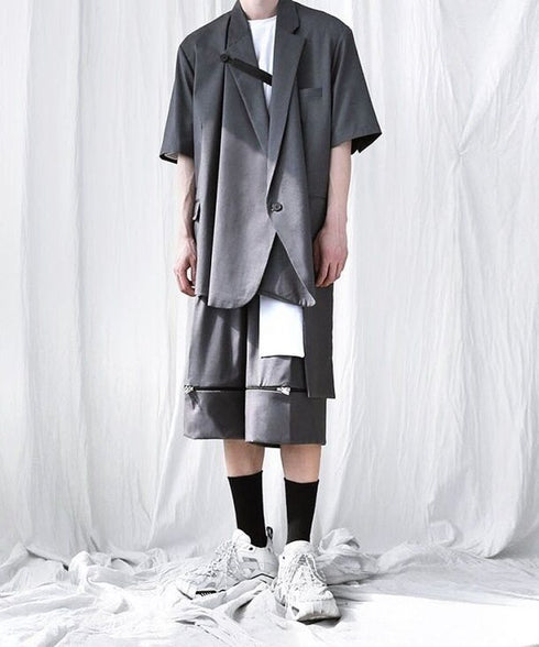 Layered Zip Block Shorts