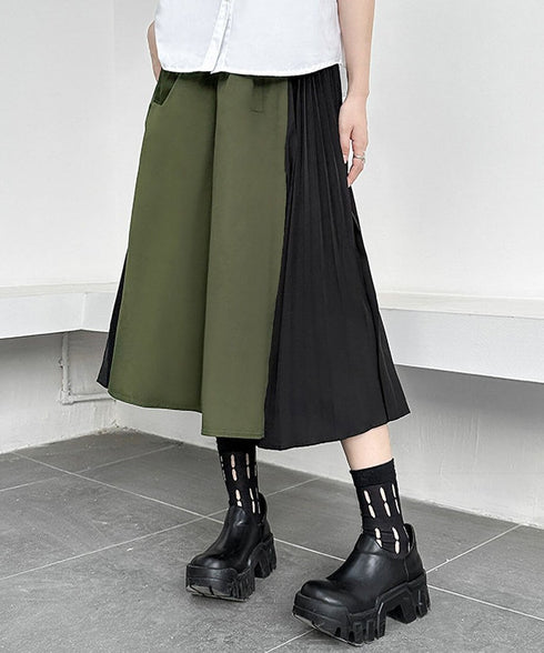 Side Pleat Wide Pants