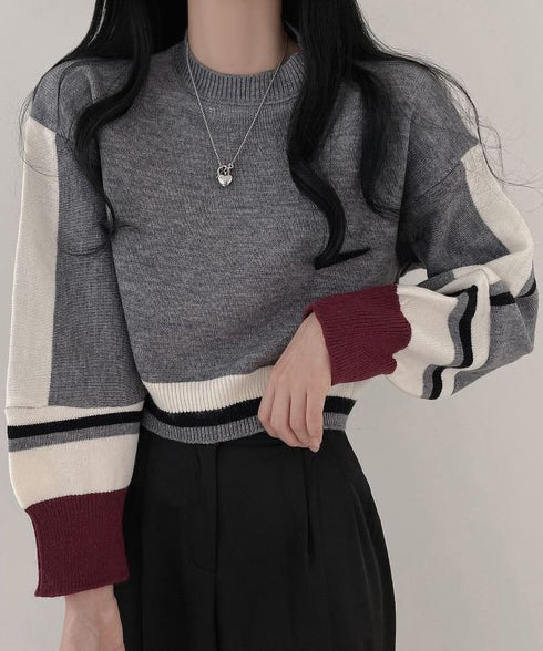 Colorblock Knit Pullover
