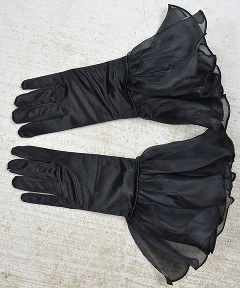 Organza Frill Satin Gloves