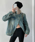 Stand Out Collar Denim Jacket