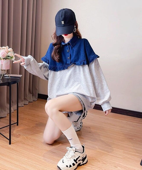 swiss ruffle pullover