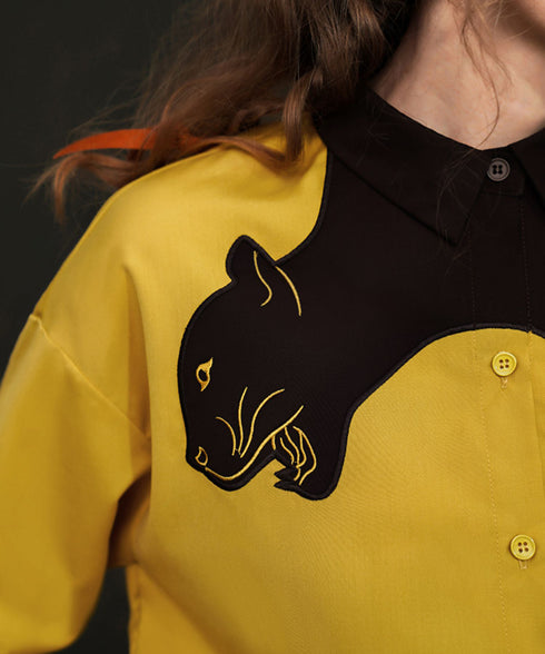 Black Panther Long Sleeve Blouse