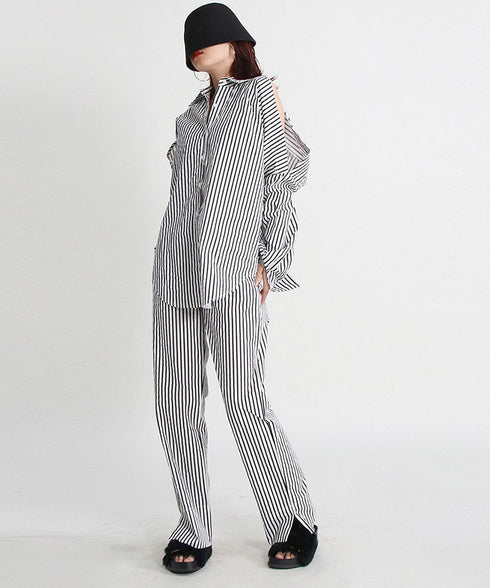 Stripe Shirt&Pants Co-ord