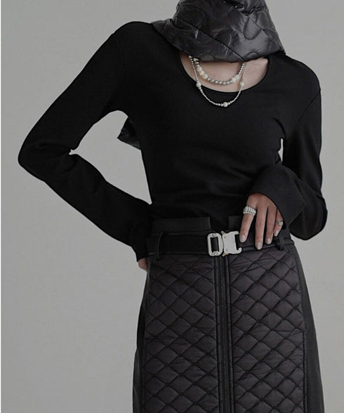 Quilted Sculpted Puffer Scarf