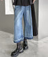 Side Pleat Denim Pants