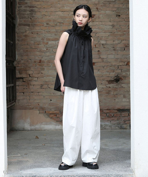 Gather Stand Collar Blouse