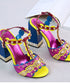 Flare Heel Studded Sandals