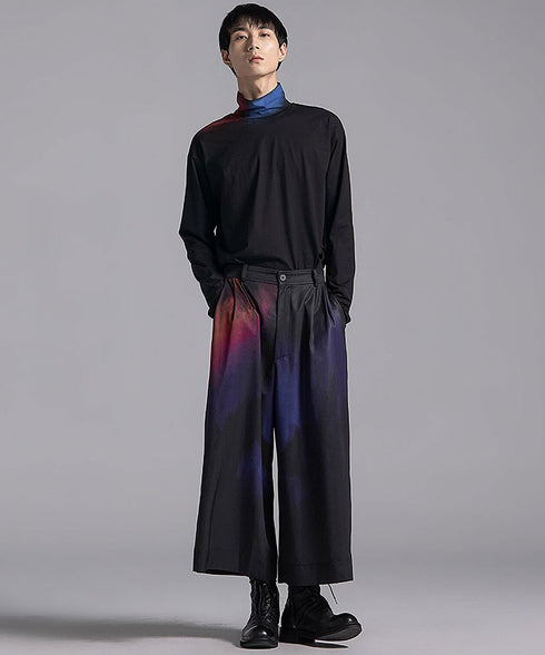 Gradient Print Wide Pants