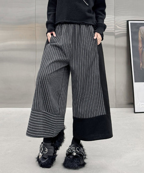 Panel Stripe Wide Pants