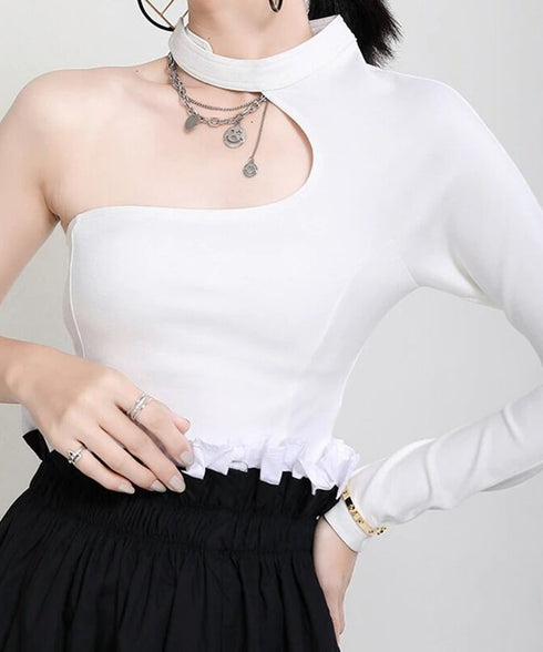 Cut-out One-shoulder Top