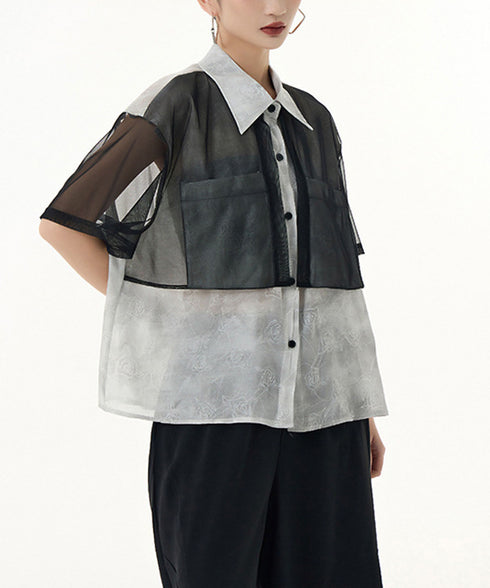 See-through Sleeve Blouse